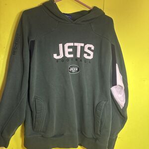 Reebok New York Jets Hoodie Mens Medium Green Pullover NFL Football RBK